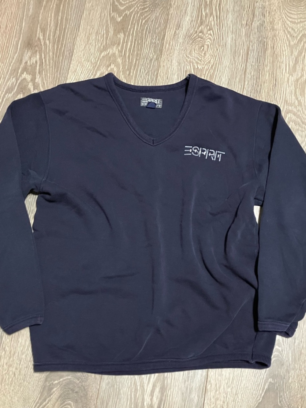 ✨Vintage✨Esprit Navy V-Neck Sweatshirt with Logo